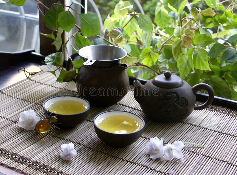 Image about china tea ceremony in spring morning near the window. Image about china tea ceremony in spring morning near the window