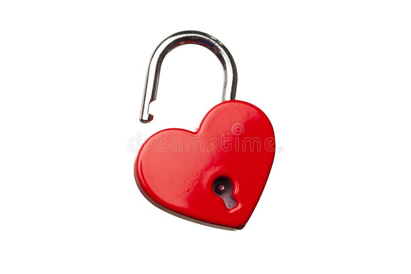 Cerradura abierta en forma de corazón foto de archivo Cerradura abierta en forma de corazón foto de archivo