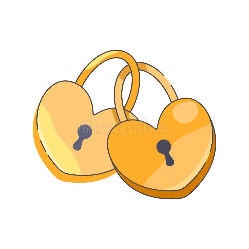 Cerraduras en forma de corazón con un ojo de cerradura. Cables de vectores. libre illustration