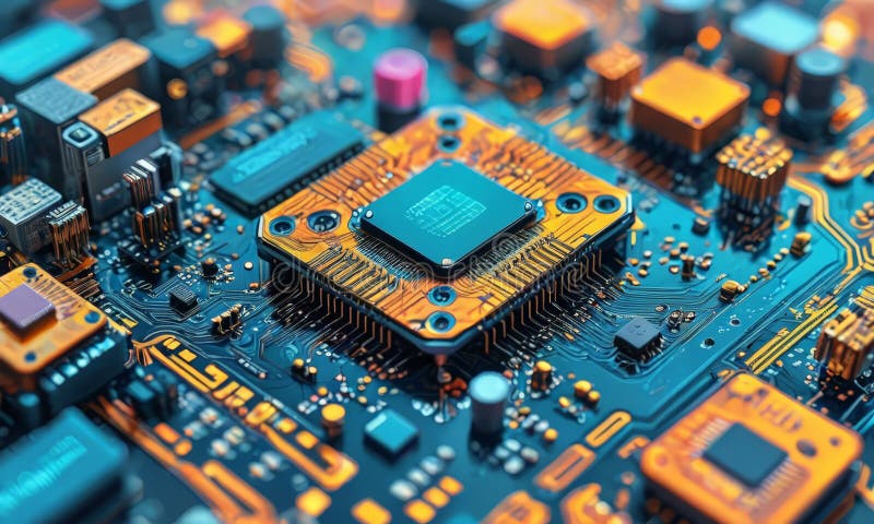 Cerrar el chip de la computadora libre illustration