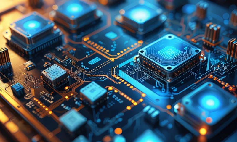 Cerrar el chip de la computadora libre illustration