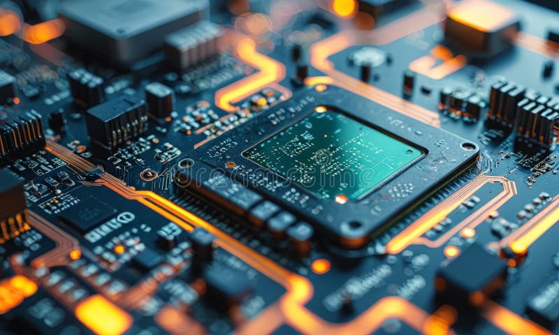 Cerrar el chip de la computadora libre illustration
