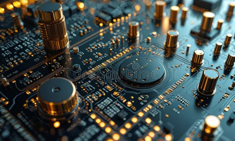 Cerrar el circuito de la computadora ilustración del vector