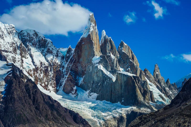 Cerro Torre Mountain In Los Glaciares National Park Patagonia Stock