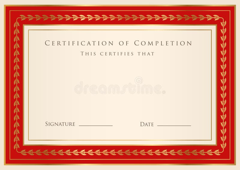 Certificaat van voltooiingsmalplaatje vector illustratie Certificaat van voltooiingsmalplaatje vector illustratie