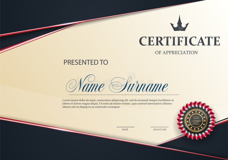 Certificaatmalplaatje met Luxe ROOD elegant patroon, de graduatie van het Diplomaontwerp, toekenning, succes