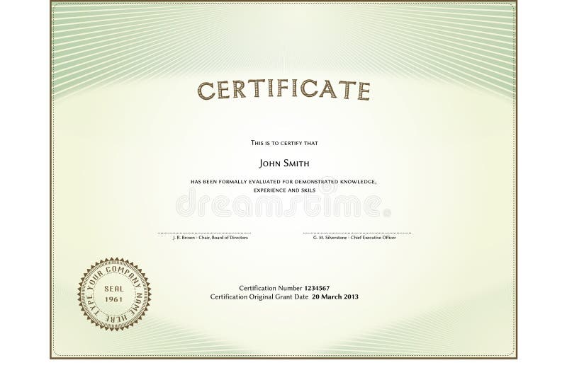 Certificaatformulier royalty-vrije illustratie
