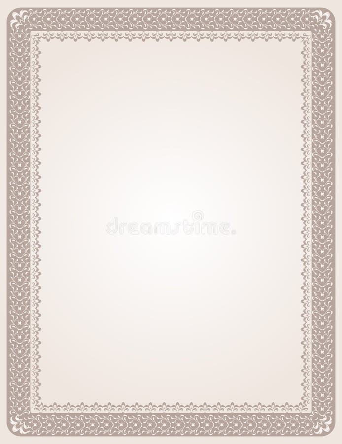 Certificado en blanco stock de ilustración