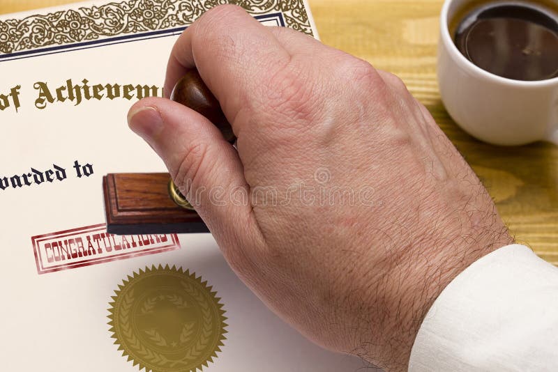 Certificat de l'accomplissement photographie stock Certificat de l'accomplissement photographie stock