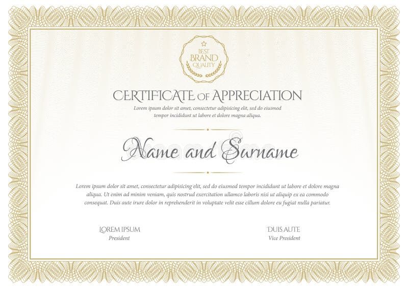 certificat Frontière de devise de diplôme de calibre Bon de cadeau de fond de récompense