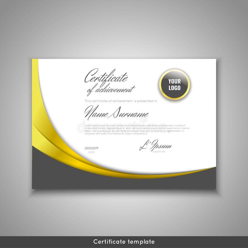 Certificate Template With Golden Decoration Element Design Diploma