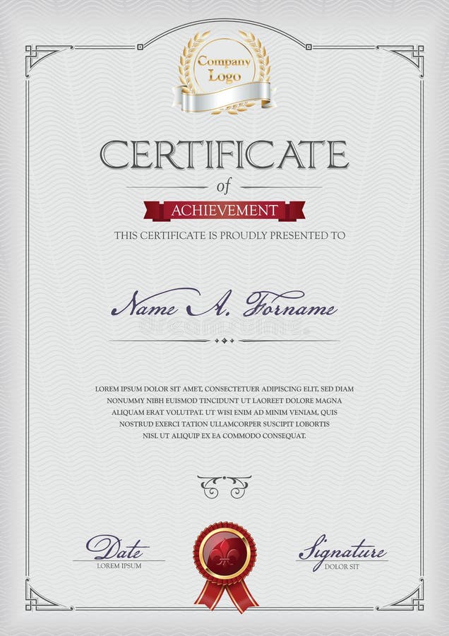 Certificate of Achievement vector illustration