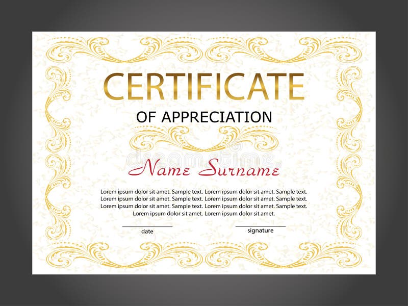 Certificate Of Appreciation Diploma Template Reward Award Winner