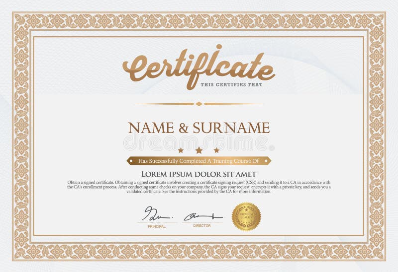 Certificate of Completion Template royalty free illustration