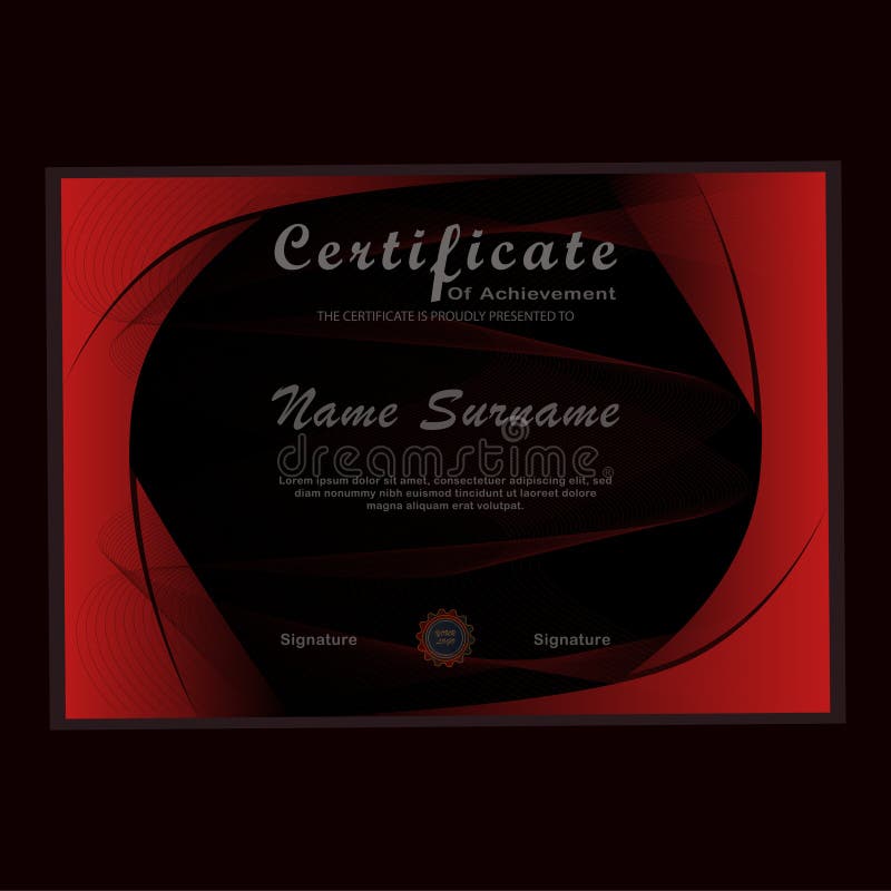 Certificate with futuristic high-tech swoosh wave design stock illustration