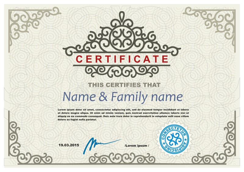 Certificate modern design template vector illustration