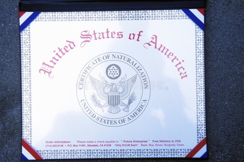Certificate of Naturalization royalty free stock photography
