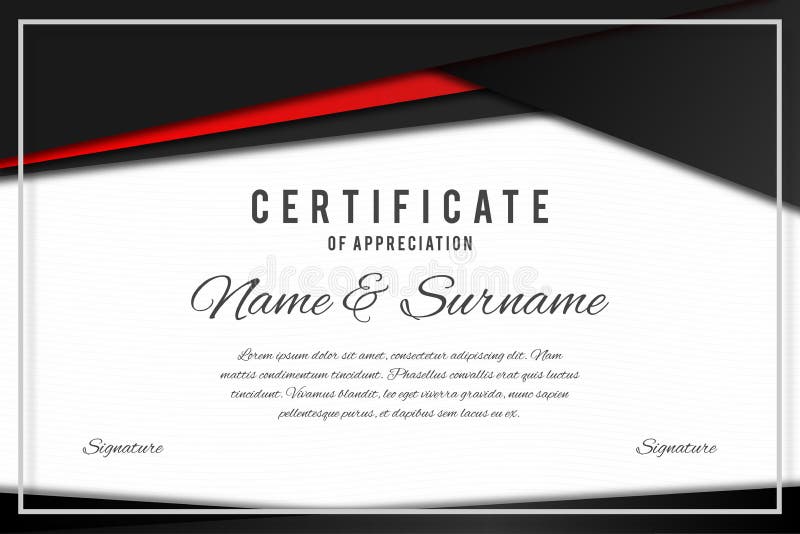 Certificate o molde em cores pretas e vermelhas elegantes Certificado da apreciação, molde do projeto do diploma da concessão ilustração royalty free Certificate o molde em cores pretas e vermelhas elegantes Certificado da apreciação, molde do projeto do diploma da concessão ilustração royalty free