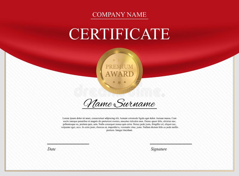 Certificate template Background. Award diploma design blank. Vector Illustration royalty free illustration