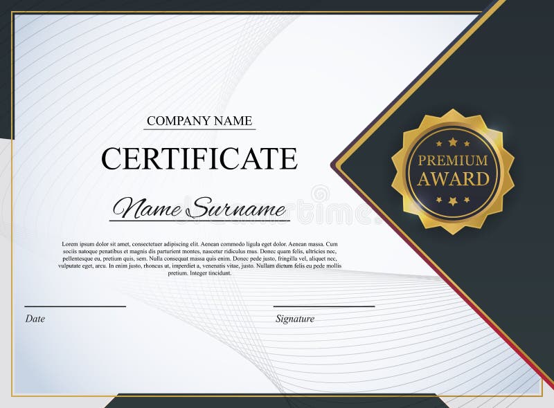 Certificate Template Background Award Diploma Design Blank Stock