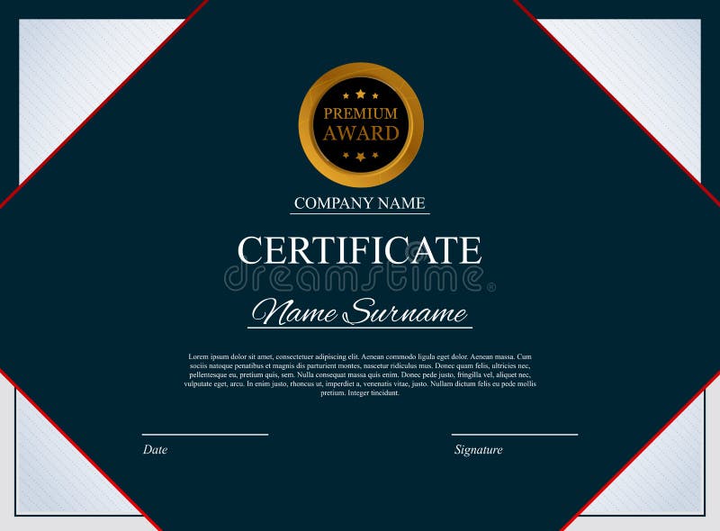 Certificate Template Background Award Diploma Design Blank Vector