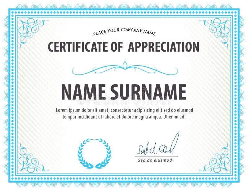 Certificate Template Size