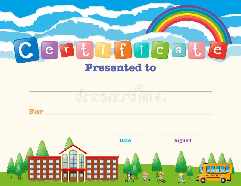 Certificate Template With Kids At School Stock Vector Illustration Of education-certificate-template-diplomavector-luxury-modern-stock-vector