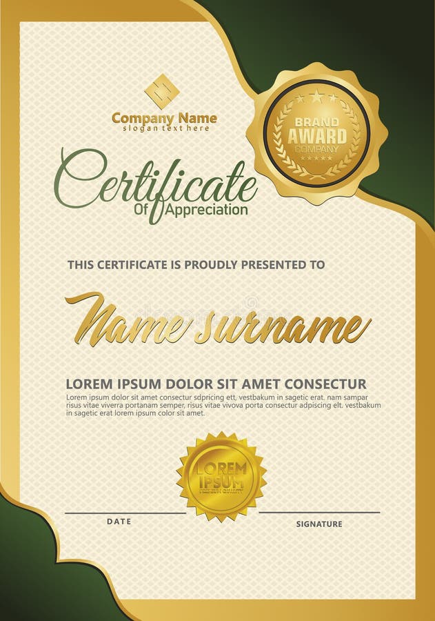 Certificate Template with Luxury and Elegant Texture Modern Pattern ...