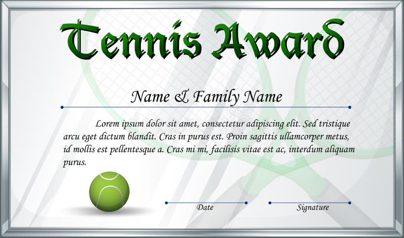 Tennis Gift Certificate Template