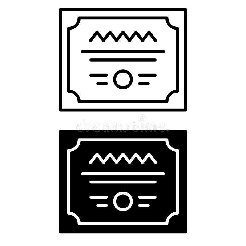 Certificate vector icon set. Diploma illustration sign collection. document symbol. stock illustration