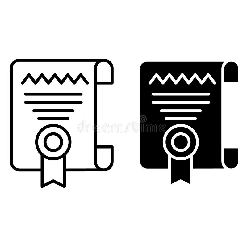 Certificate vector icon set. Diploma illustration sign collection. document symbol. royalty free illustration