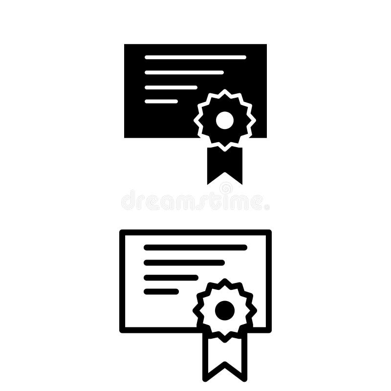 Certificate vector icon set. Diploma illustration sign collection. document symbol. vector illustration