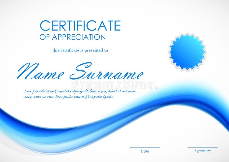 Certificato del modello di apprezzamento illustrazione di stock Certificato del modello di apprezzamento illustrazione di stock
