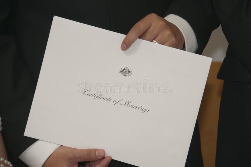 Certificato di matrimonio fotografia stock Certificato di matrimonio fotografia stock