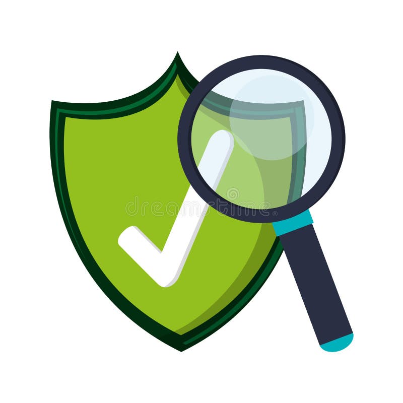 Certified badge and magnifying glass symbols vector illustration Certified badge and magnifying glass symbols vector illustration