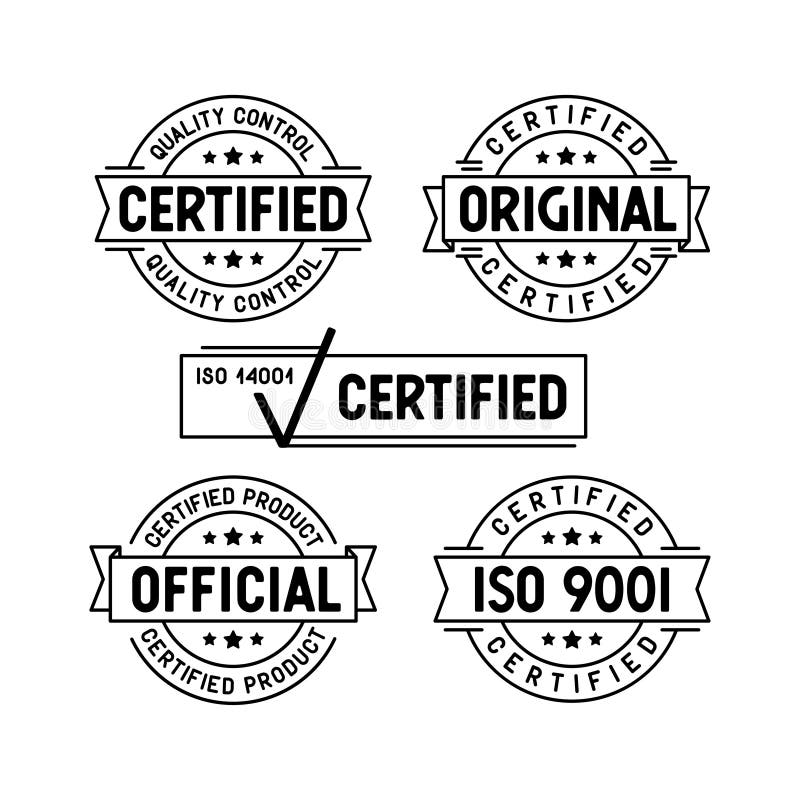 Certified stamps set. Vector illustration. royalty free illustration