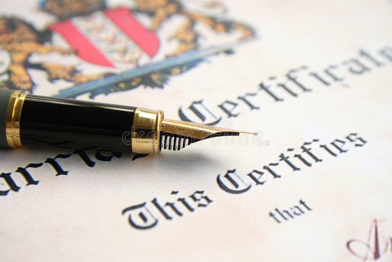 certifikatförbindelse arkivfoto