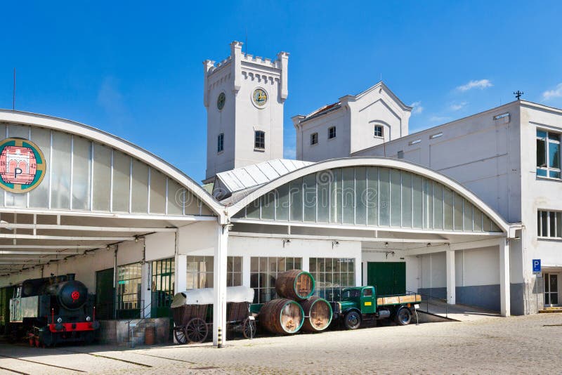 Cervecería de Pilsner Urquell a partir de 1839, Pilsen, República Checa fotografía de archivo Cervecería de Pilsner Urquell a partir de 1839, Pilsen, República Checa fotografía de archivo