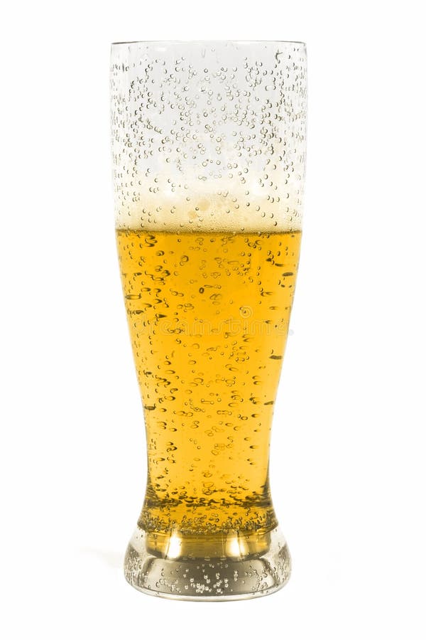 A tall glass of beer isolated on white. A tall glass of beer isolated on white