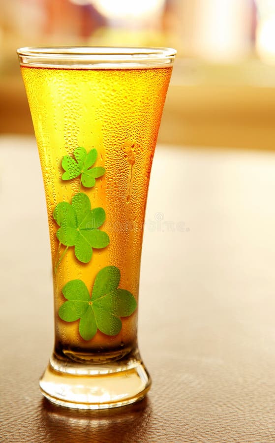 Cold beer for st.Patrick's day holiday celebration, lucky concept. Cold beer for st.Patrick's day holiday celebration, lucky concept