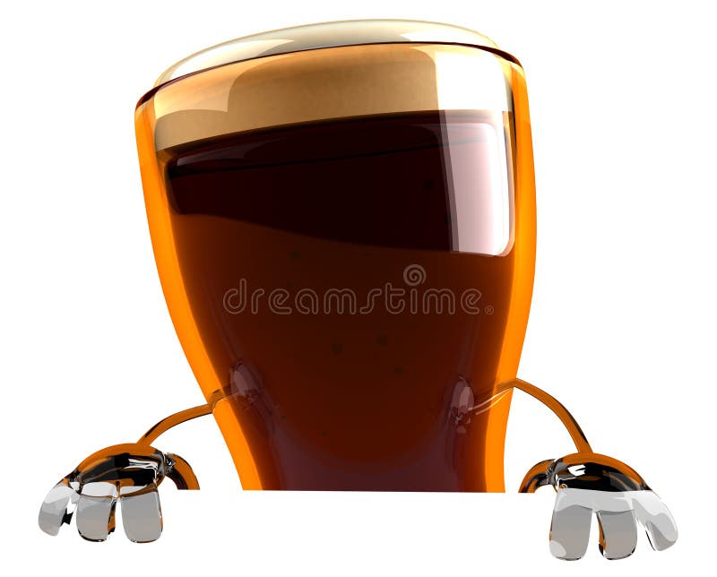Cerveja com um sinal em branco ilustração do vetor Cerveja com um sinal em branco ilustração do vetor