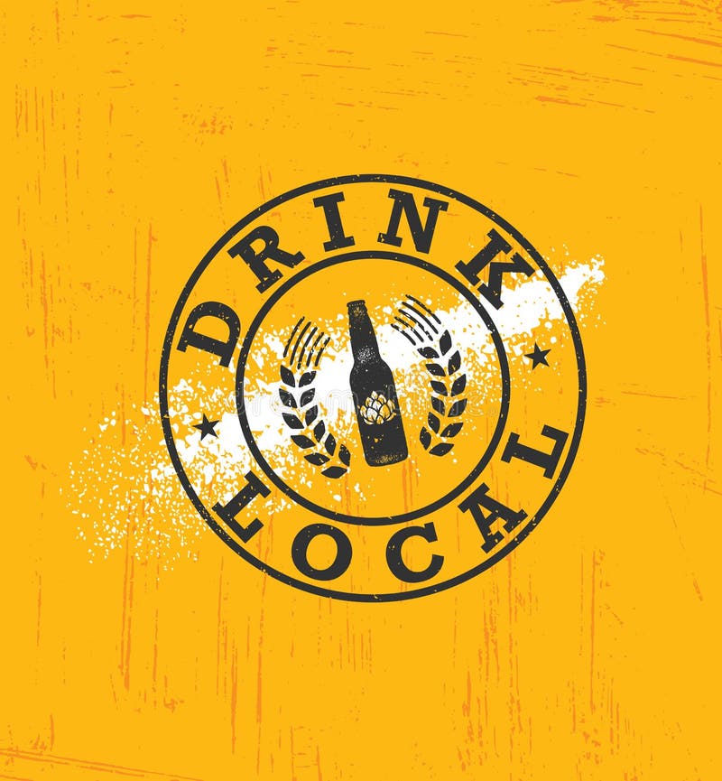 Cerveja do Local da bebida Conceito criativo do sinal do vetor do artesão da cervejaria do ofício Bandeira feito a mão áspera do ilustração royalty free Cerveja do Local da bebida Conceito criativo do sinal do vetor do artesão da cervejaria do ofício Bandeira feito a mão áspera do ilustração royalty free