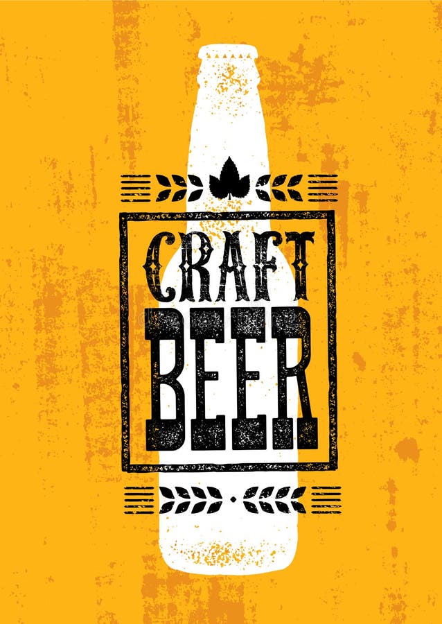 A cerveja do ofício vendeu aqui a bandeira áspera Conceito de projeto da ilustração da bebida do artesão do vetor no fundo afligi ilustração stock A cerveja do ofício vendeu aqui a bandeira áspera Conceito de projeto da ilustração da bebida do artesão do vetor no fundo afligi ilustração stock
