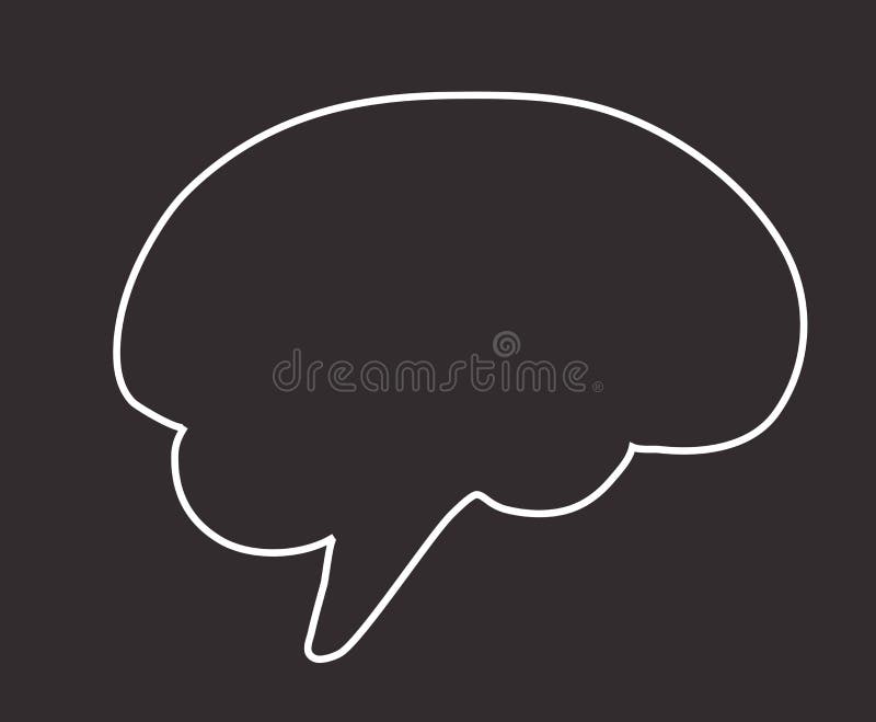 Cervello su un fondo nero Siluetta lineare illustrazione di stock Cervello su un fondo nero Siluetta lineare illustrazione di stock