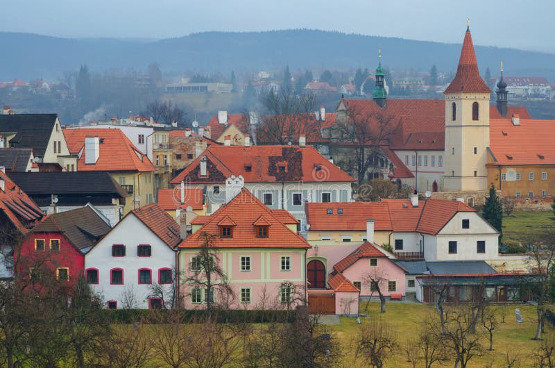 Cesky Klumlov bridge view, Czech Republic