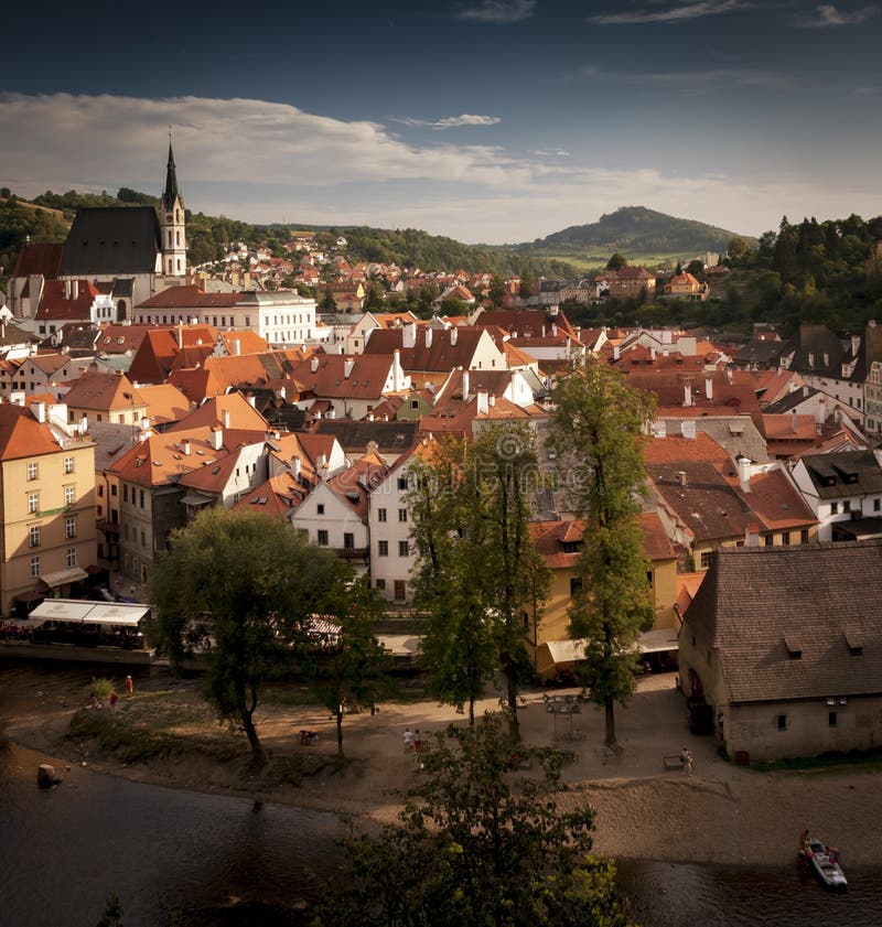 Download Cesky Krumlov Town stock image. Image of river, church - 80672421