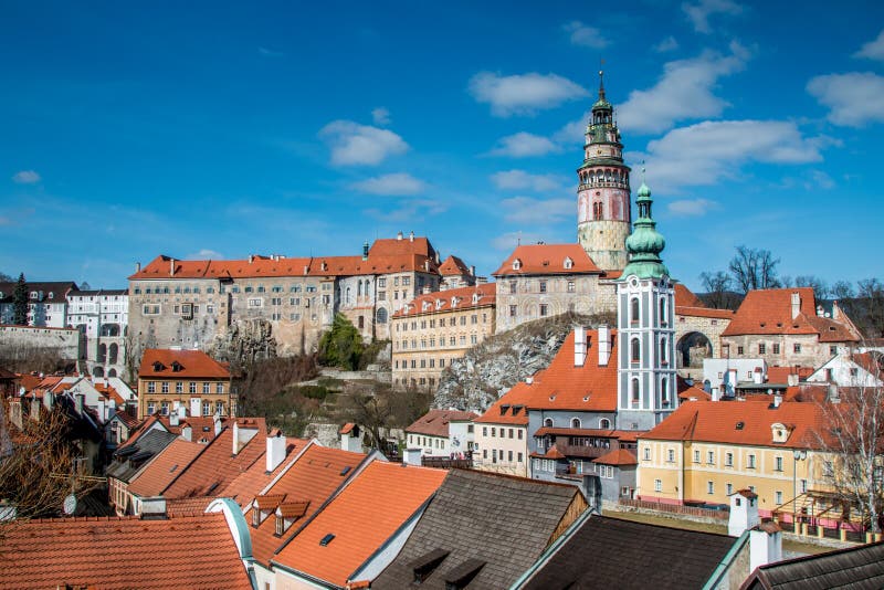 Cesky Krumlov from a view point tight shot stock image