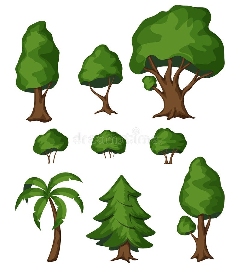 Cespuglio ed albero del parco illustrazione di stock Cespuglio ed albero del parco illustrazione di stock