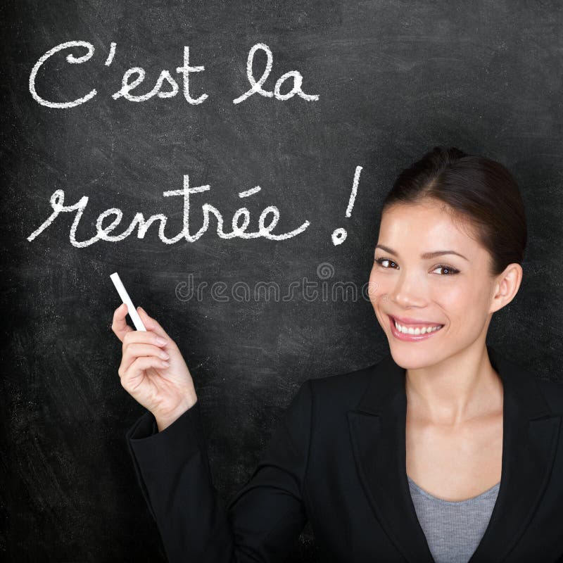 Cest La Rentree Scolaire French Back To School Stock Image Image Of Message Chalkboard