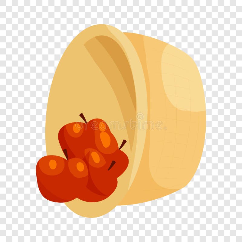 Cesta com ma??s ?cone, estilo dos desenhos animados ilustração do vetor Cesta com ma??s ?cone, estilo dos desenhos animados ilustração do vetor